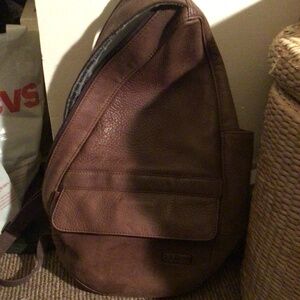 Sling back saver leather LL bean bag brown